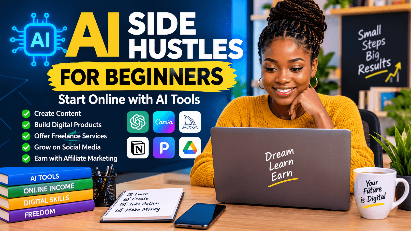 AI Side Hustles for Beginners: Start Online with AI Tools
